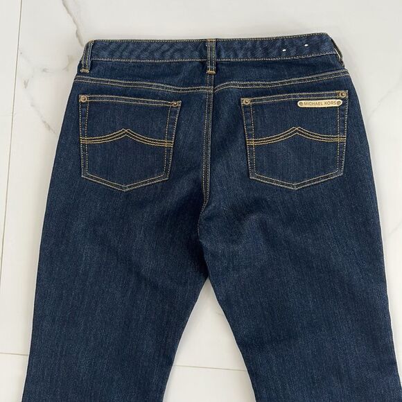Michael Kors Jeans Gold Sausalito Boot Cut Stretch Sz 8 - Picture 10 of 12